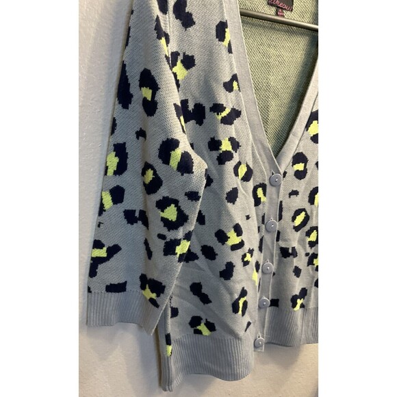 Takeout Womens Wild Animal Print V Neck Cardigan Sweater Size XL N - Picture 4 of 6